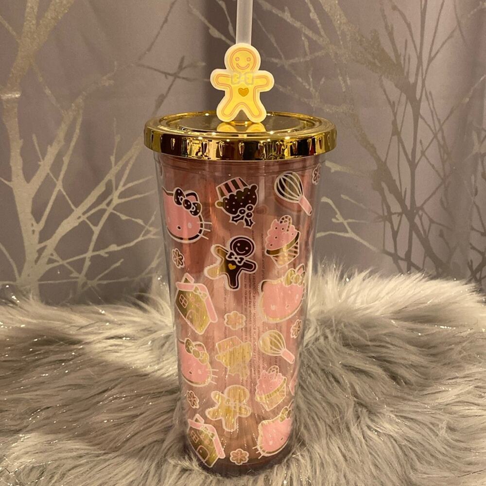NEW! Hello Kitty Christmas Gingerbread Man Tumbler